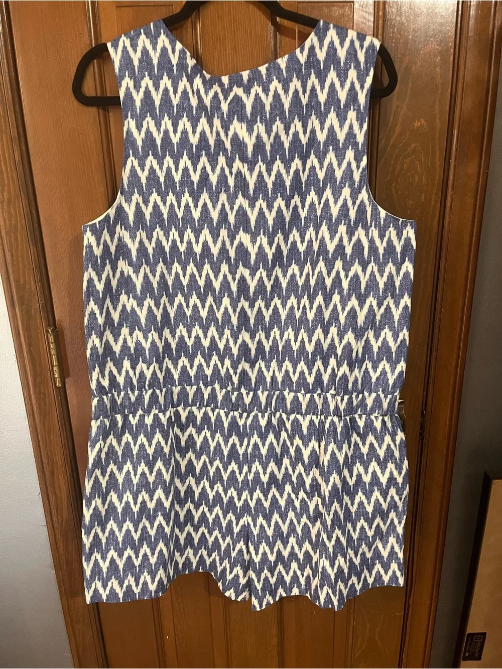 J.Crew blue and cream romper